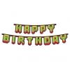 Baner girlanda dekoracja napis Happy Birthday MINECRAFT